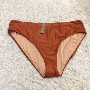 J Crew High Rise Bikini Bottom Brown Rust Size 3X‎